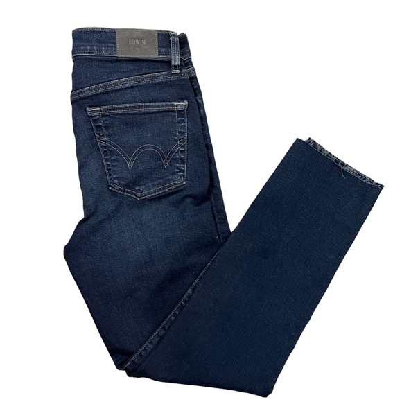 EDWIN Anthropologie Raw Ankle Hem Straight Leg Womens Jeans Size 27 - Picture 9 of 10